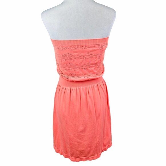 Ocean Club Neon Orange Swim Cover Up Eyelet Dress - Picture 2 of 10